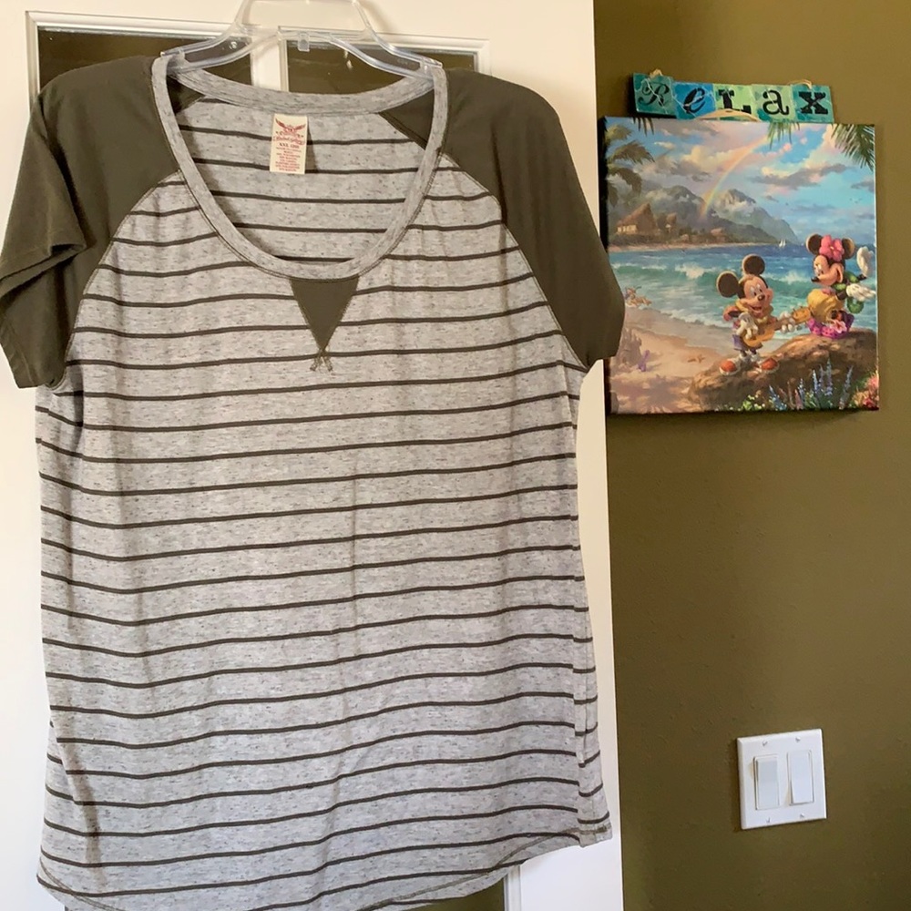Womans shirt green and grey from Faded Glory